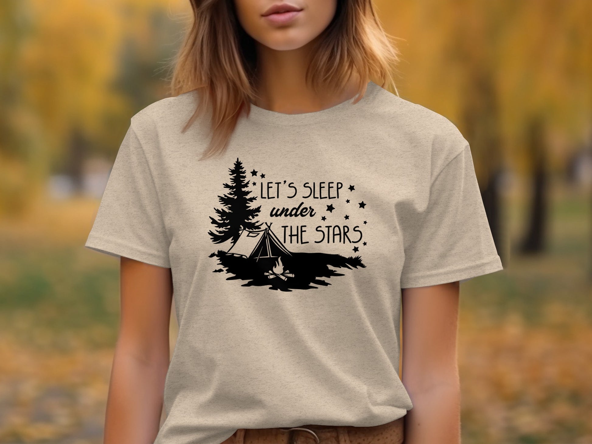 Let's Sleep Under The Stars Adventure Camping T-Shirt T-Shirt - Outdoor & Adventure Collection - Mile Marker 16 Gear by Cloud 16 Clothing Co.
