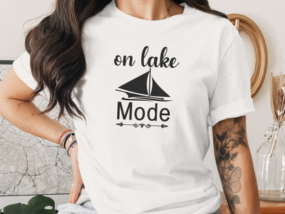 On Lake Mode Boat Vacation Summer Holiday Trip T-Shirt T-Shirt - Outdoor & Adventure Collection - Mile Marker 16 Gear by Cloud 16 Clothing Co.