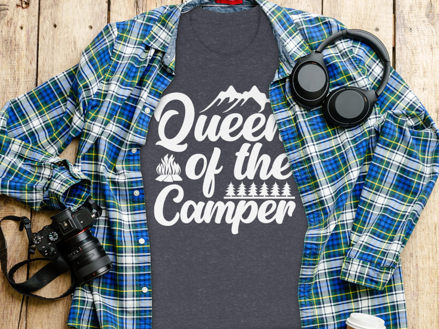 Queen of the Camper Graphic Print Camping Lover T-Shirt T-Shirt - Outdoor & Adventure Collection - Mile Marker 16 Gear by Cloud 16 Clothing Co.