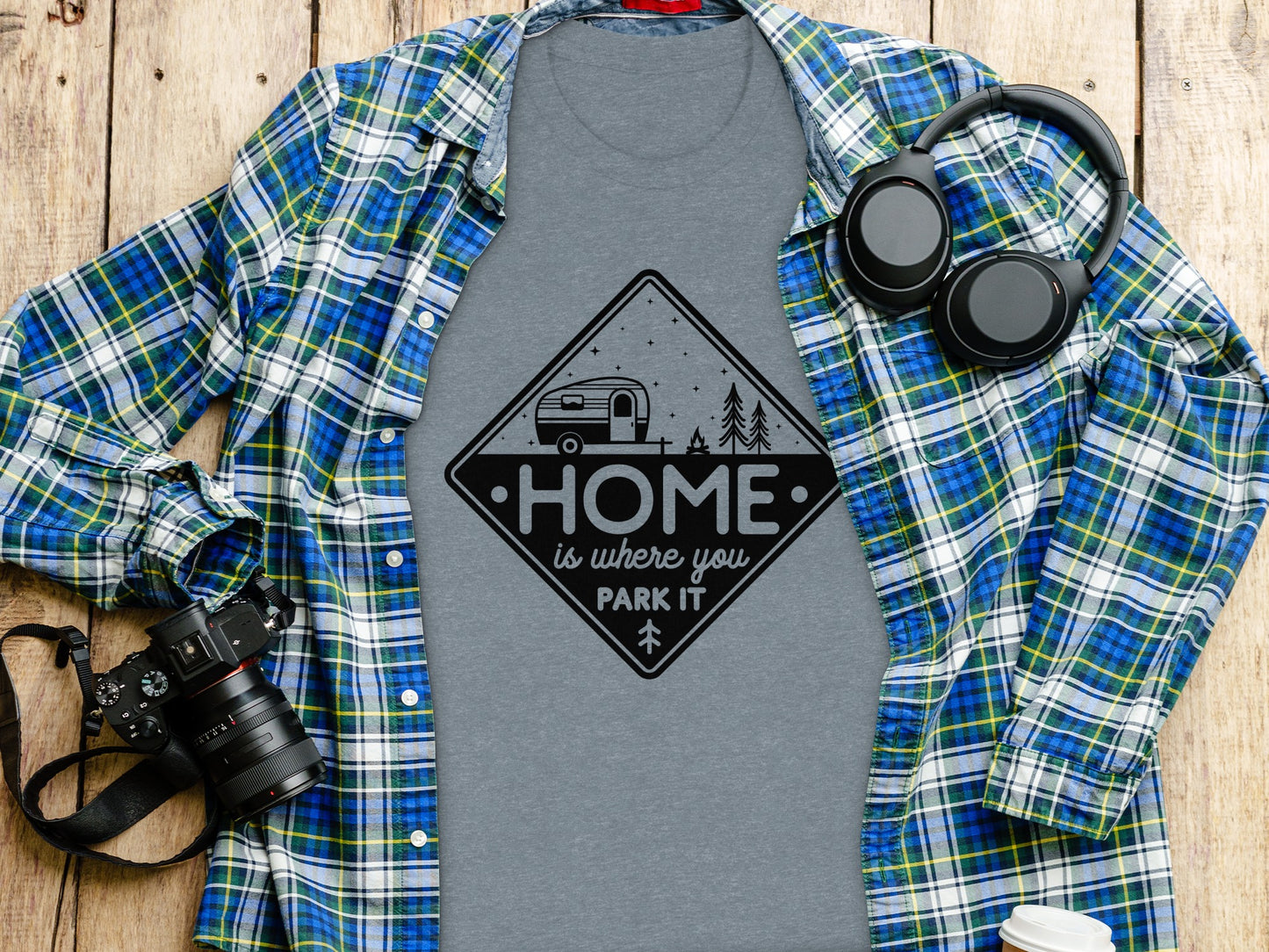 Home Is Where You Park It Camping RV Adventure T-Shirt T-Shirt - Outdoor & Adventure Collection - Mile Marker 16 Gear by Cloud 16 Clothing Co.
