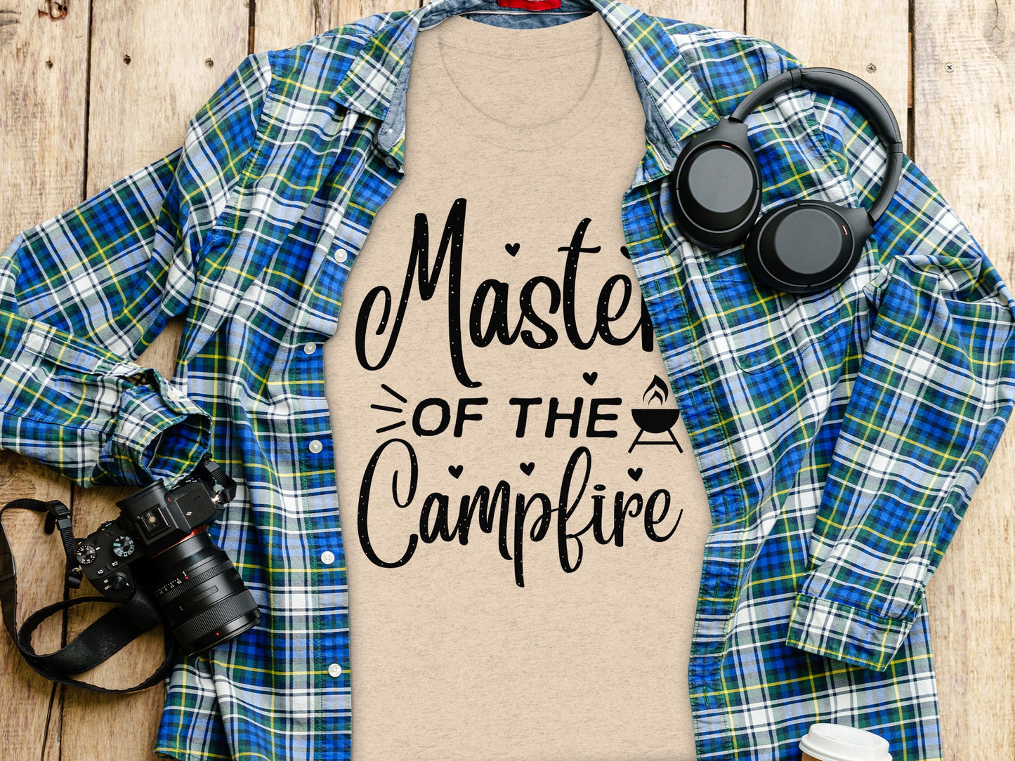 Master of The Campfire Design With Hearts T-Shirt T-Shirt - Outdoor & Adventure Collection - Mile Marker 16 Gear by Cloud 16 Clothing Co.