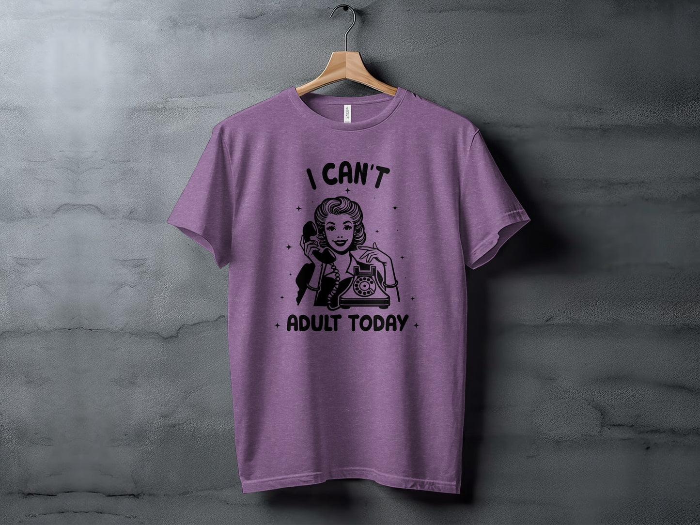 I Can't Adult Today Retro Style Graphic Tee Shirt