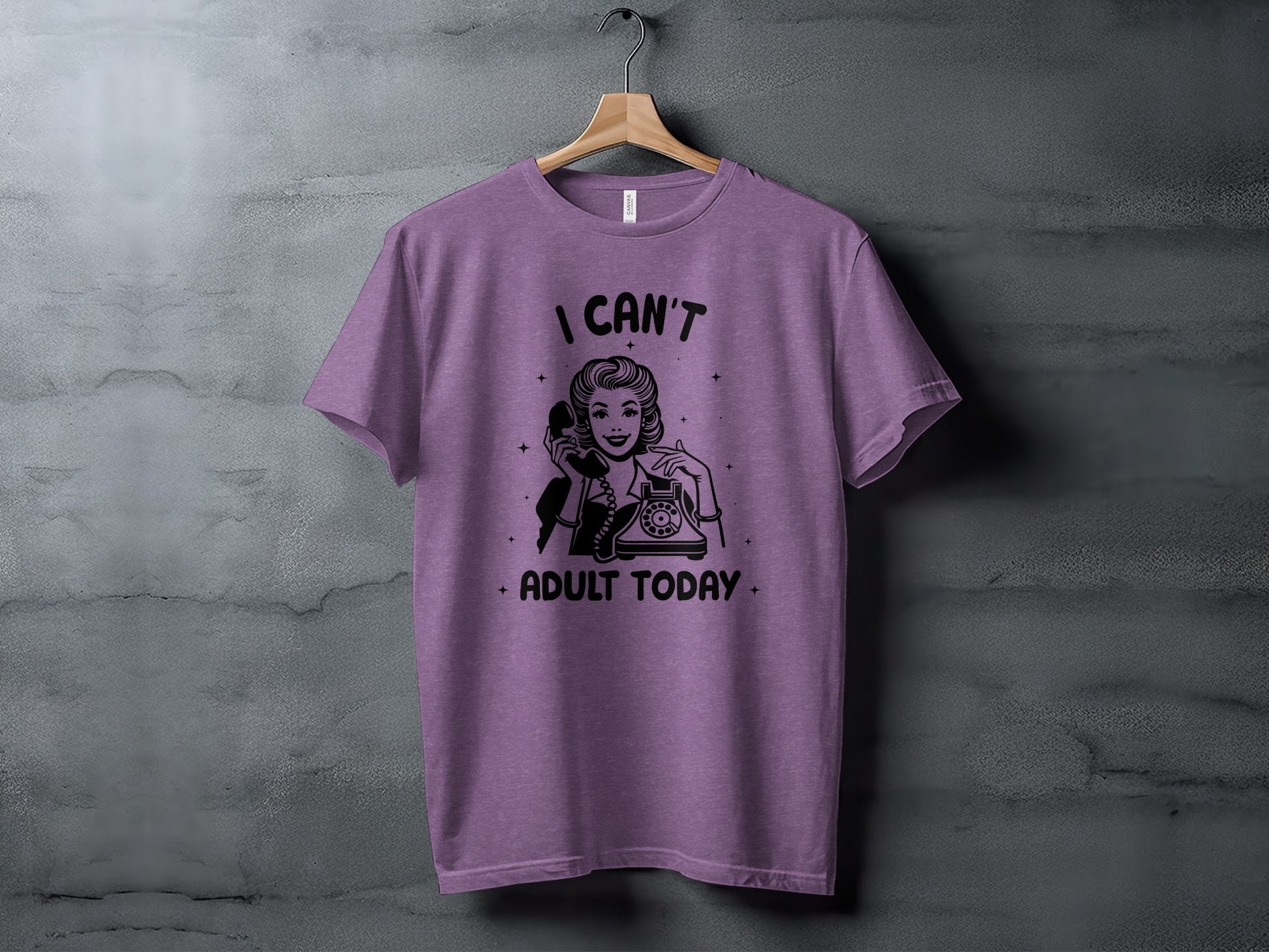 I Can't Adult Today Retro Style Graphic Tee Shirt
