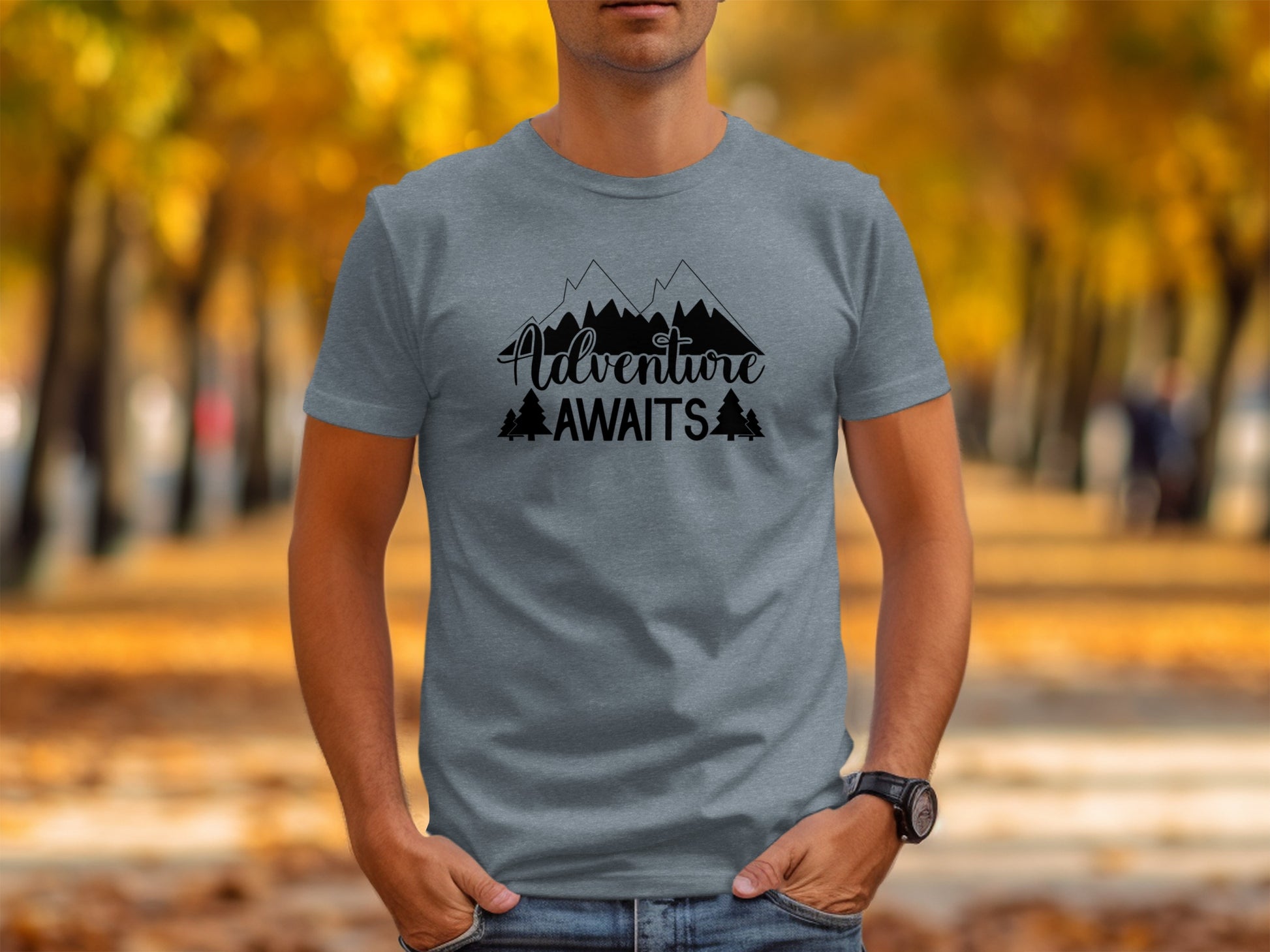 Adventure Awaits Mountains Nature Lover Graphic T-Shirt T-Shirt - Outdoor & Adventure Collection - Mile Marker 16 Gear by Cloud 16 Clothing Co.