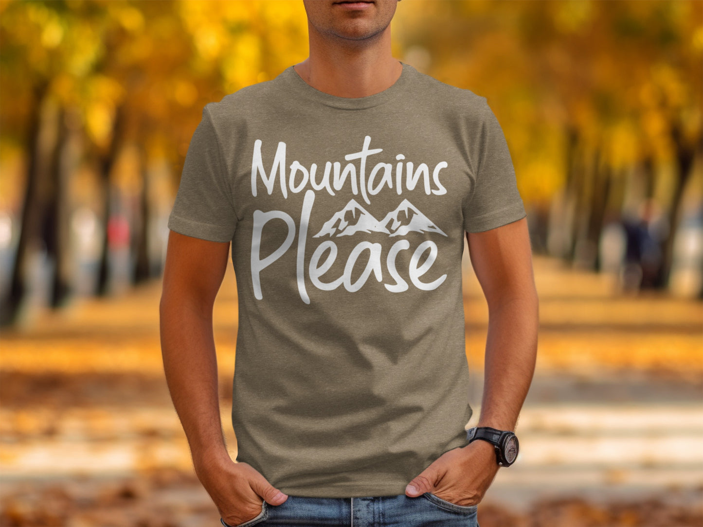 Mountains Please Design Stylish Nature Lover T-Shirt T-Shirt - Outdoor & Adventure Collection - Mile Marker 16 Gear by Cloud 16 Clothing Co.
