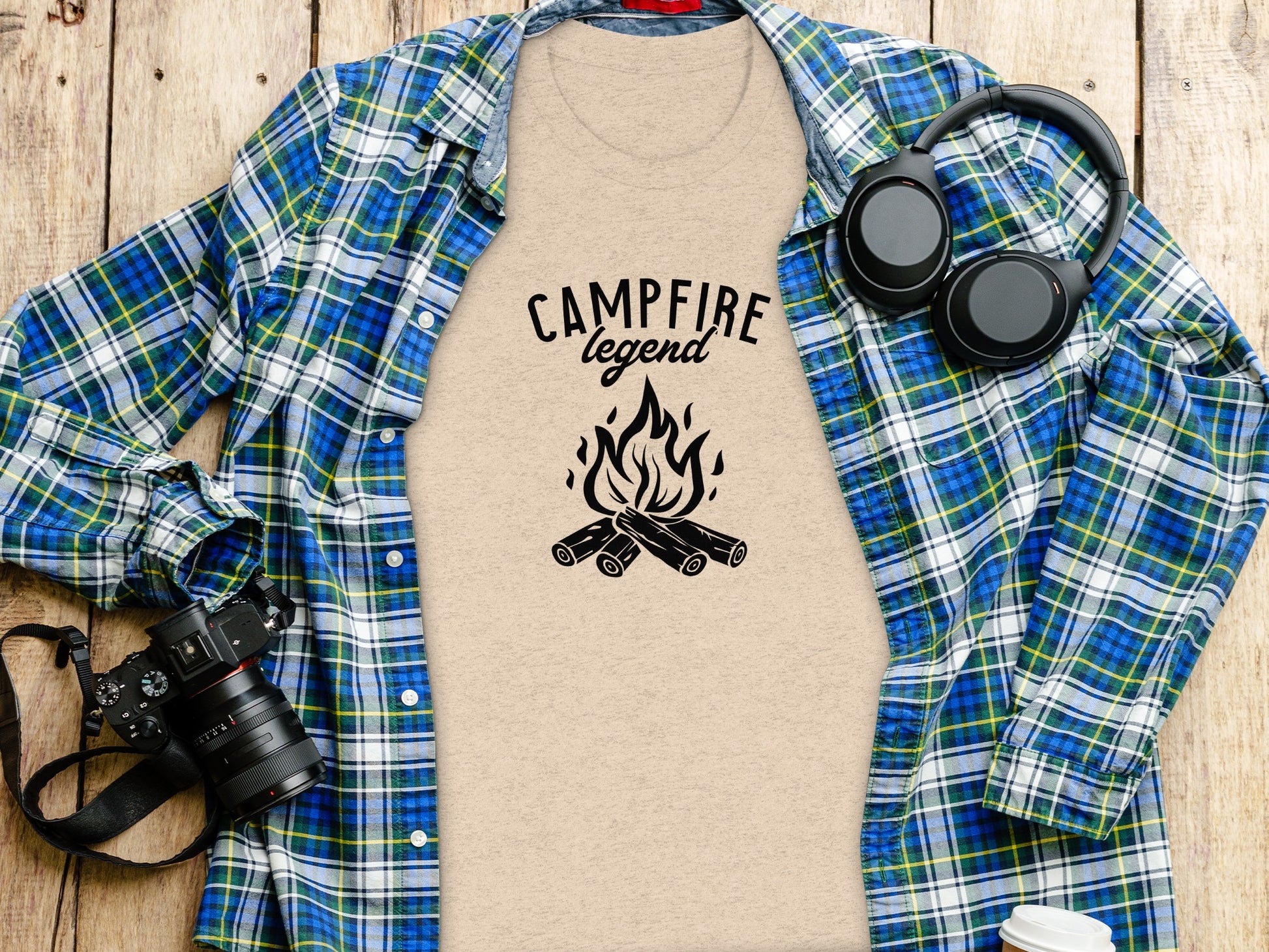Campfire Legend Nature Graphic Adventure Outdoor T-Shirt T-Shirt - Outdoor & Adventure Collection - Mile Marker 16 Gear by Cloud 16 Clothing Co.