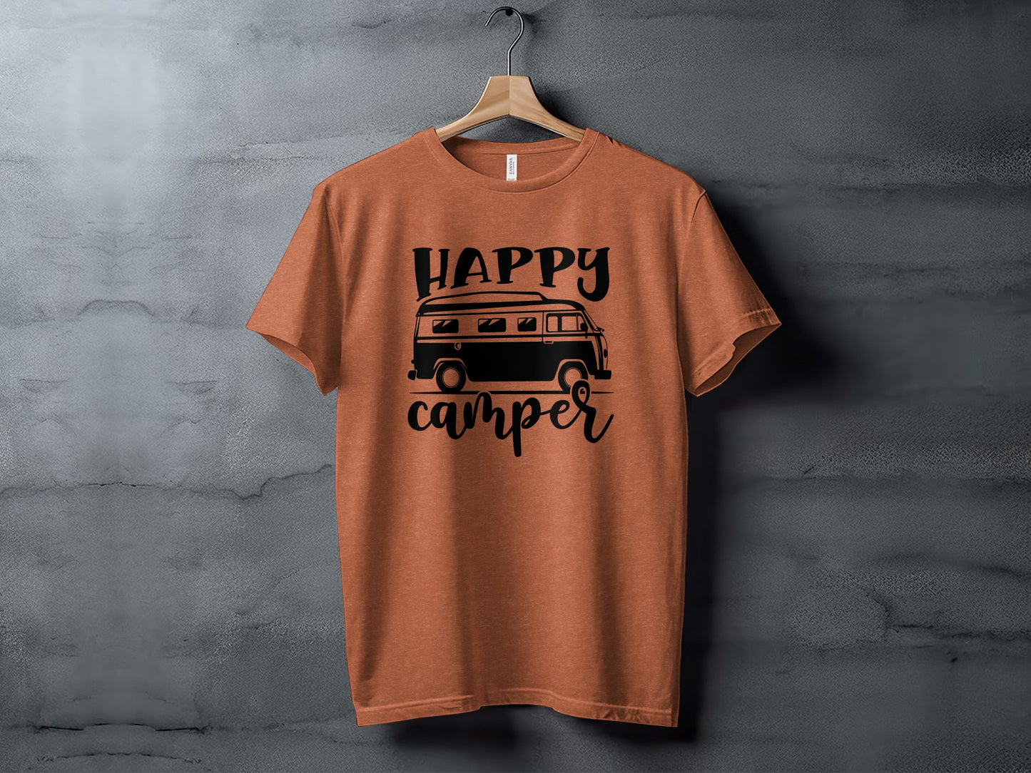 Happy Camper Volkswagen Van Road Trip Vacation T-Shirt T-Shirt - Outdoor & Adventure Collection - Mile Marker 16 Gear by Cloud 16 Clothing Co.