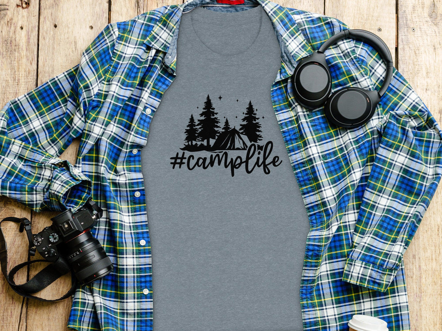 Hashtag Camplife Text Design With Camping Tent T-Shirt T-Shirt - Outdoor & Adventure Collection - Mile Marker 16 Gear by Cloud 16 Clothing Co.