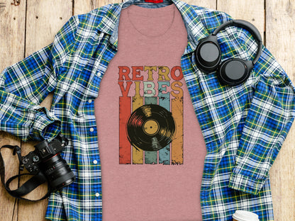Retro Vibes Vinyl Record Graphic Tee Shirt Product