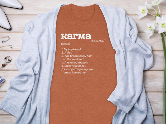 Karma Definition Text Casual Graphic Tee