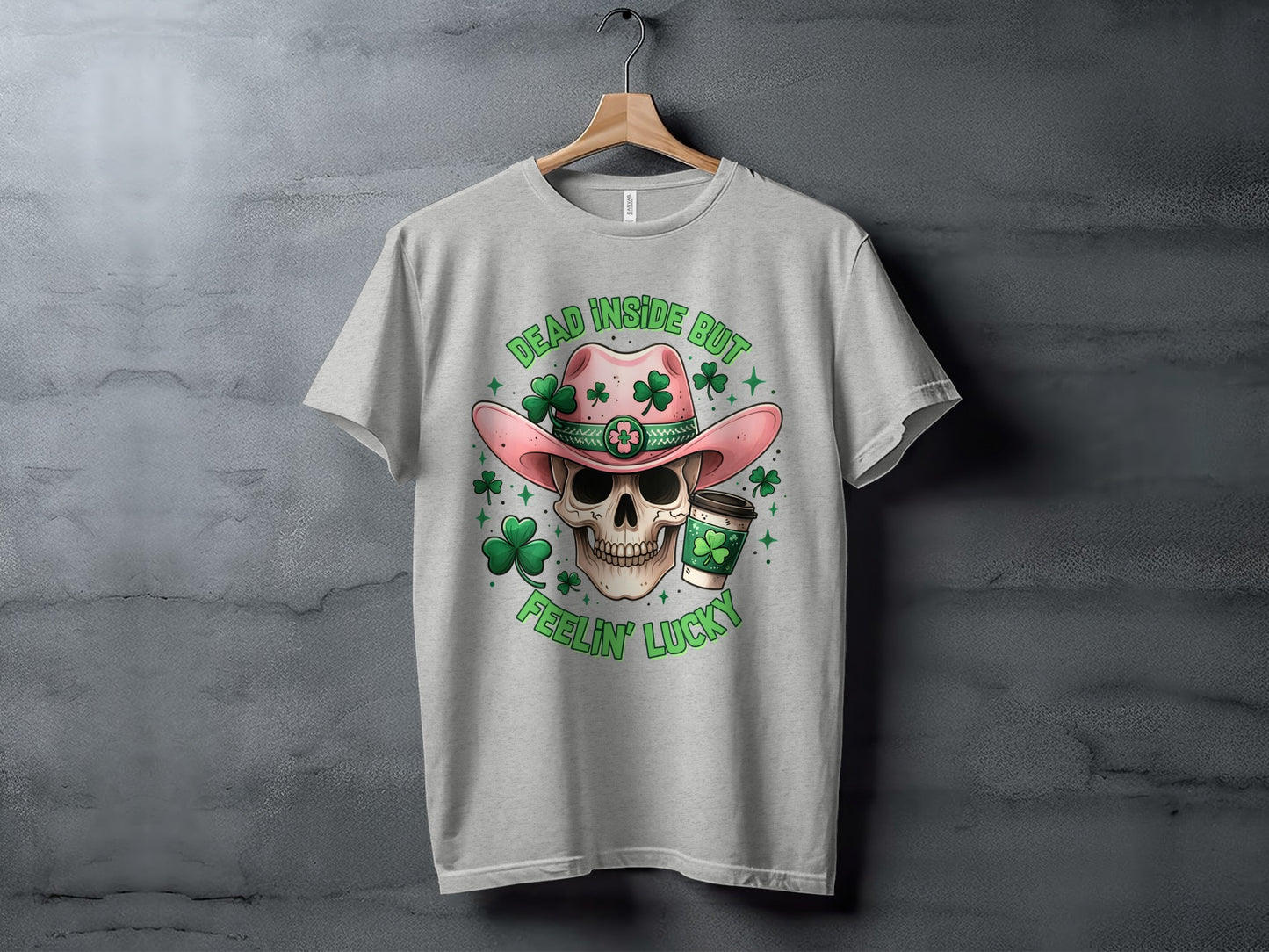 Dead Inside But Feelin' Lucky Skull Graphic T-Shirt