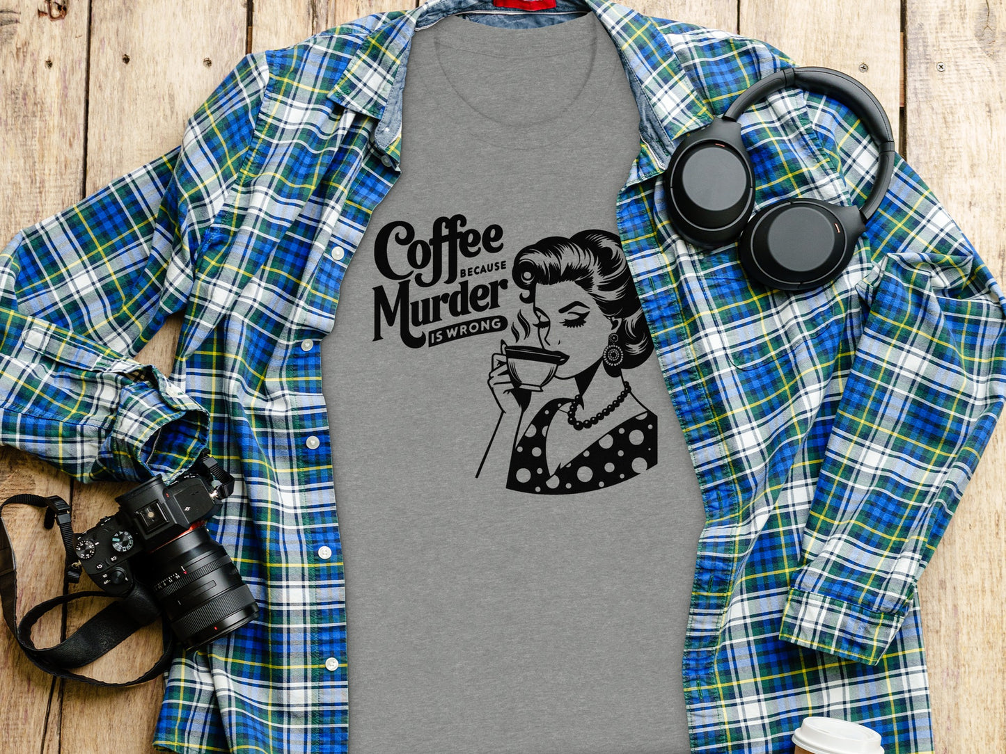 Coffee Because Murder Is Wrong Graphic Tee product