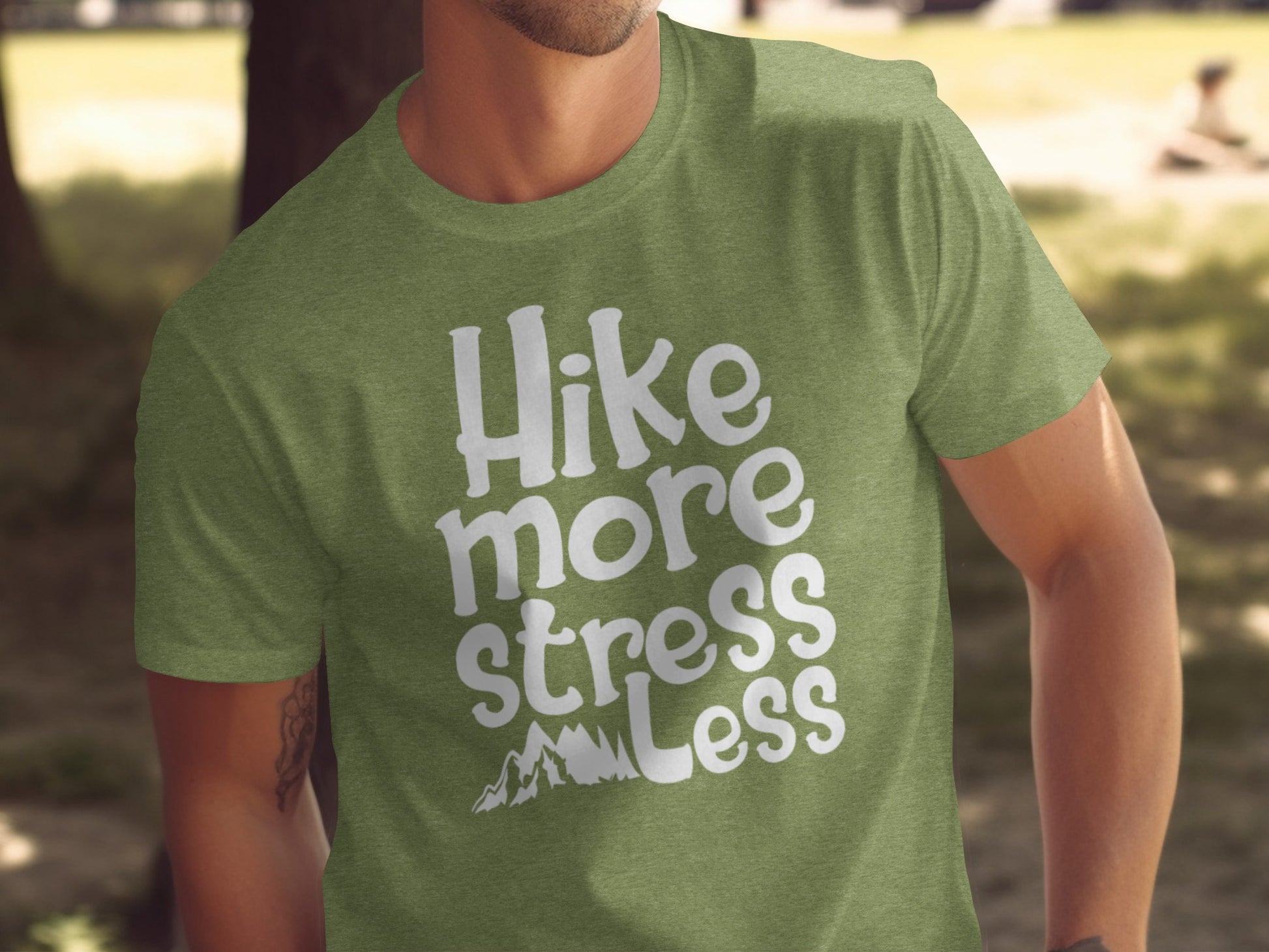 Hike More Stress Less Outdoor Adventure Design T-Shirt T-Shirt - Outdoor & Adventure Collection - Mile Marker 16 Gear by Cloud 16 Clothing Co.