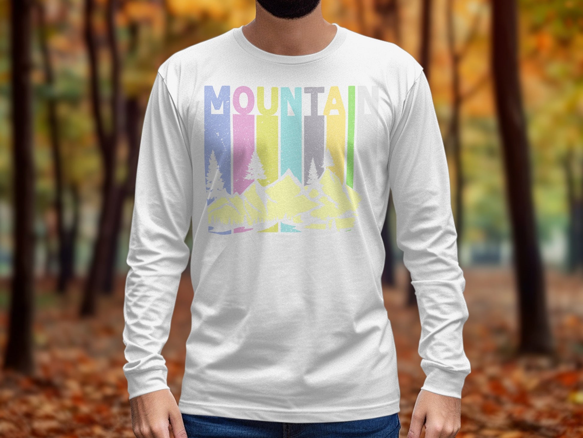 Mountain Graphic Design Long Sleeve Shirt