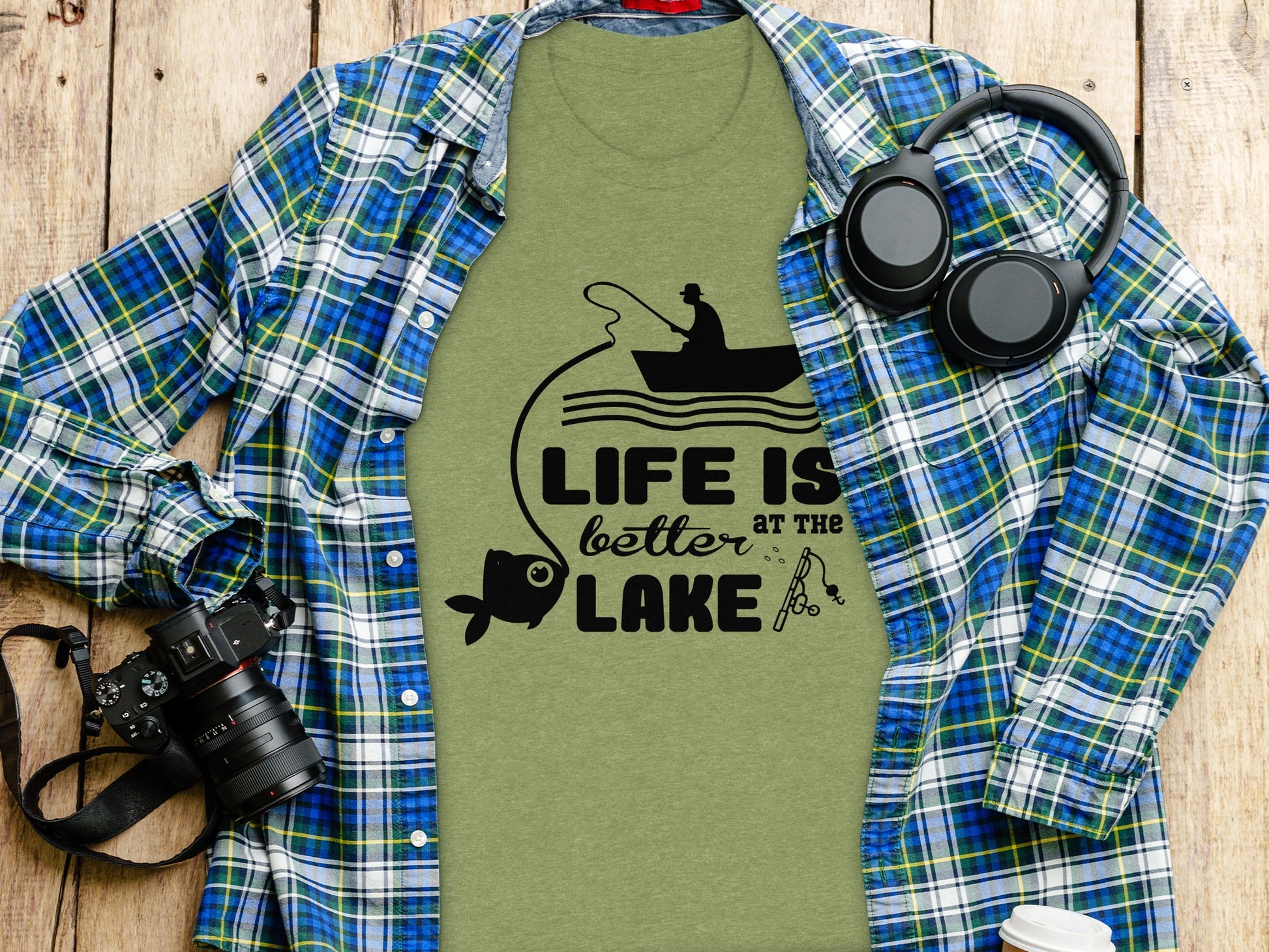 Life Is Better At The Lake Fishing Adventure Graphic T-Shirt T-Shirt - Outdoor & Adventure Collection - Mile Marker 16 Gear by Cloud 16 Clothing Co.