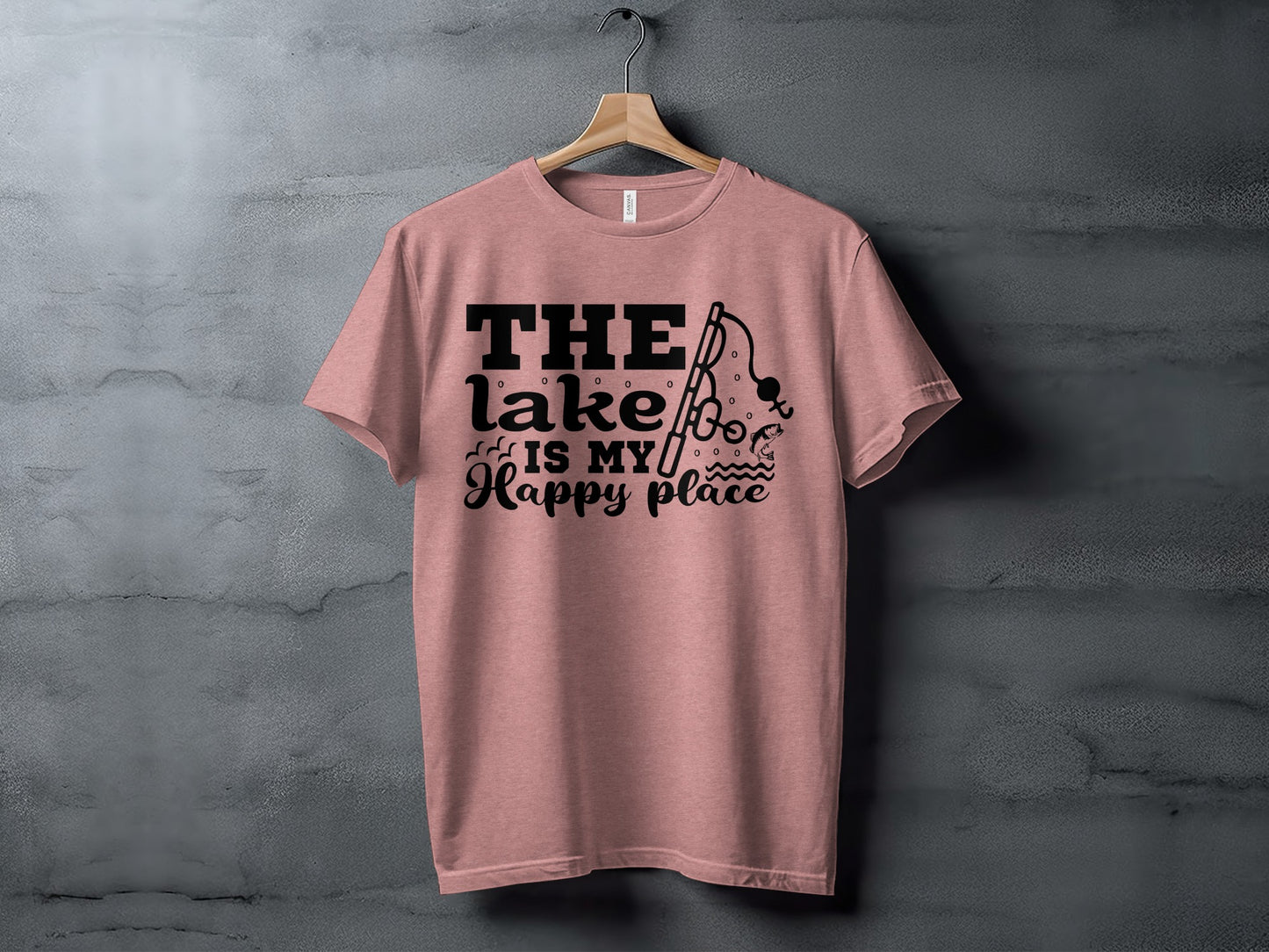 The Lake Is My Happy Place Fishing Illustration T-Shirt T-Shirt - Outdoor & Adventure Collection - Mile Marker 16 Gear by Cloud 16 Clothing Co.