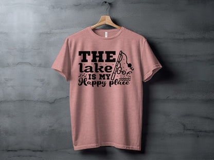 The Lake Is My Happy Place Fishing Illustration T-Shirt T-Shirt - Outdoor & Adventure Collection - Mile Marker 16 Gear by Cloud 16 Clothing Co.