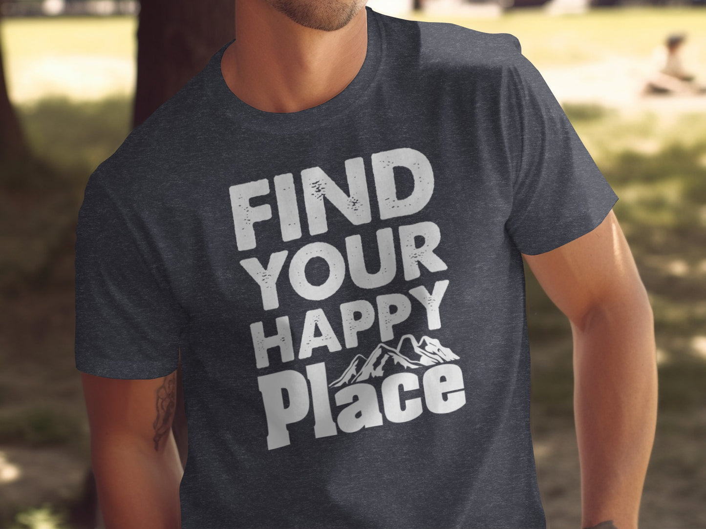 Find Your Happy Place with Mountain T-Shirt T-Shirt - Outdoor & Adventure Collection - Mile Marker 16 Gear by Cloud 16 Clothing Co.