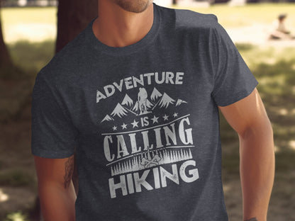 Adventure Is Calling Hiking Graphic Design T-Shirt T-Shirt - Outdoor & Adventure Collection - Mile Marker 16 Gear by Cloud 16 Clothing Co.