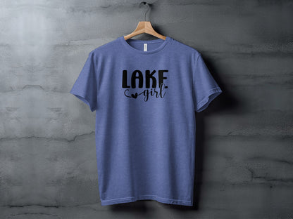 Lake Heart Girl Graphic Summer Vacation Outfit T-Shirt T-Shirt - Outdoor & Adventure Collection - Mile Marker 16 Gear by Cloud 16 Clothing Co.