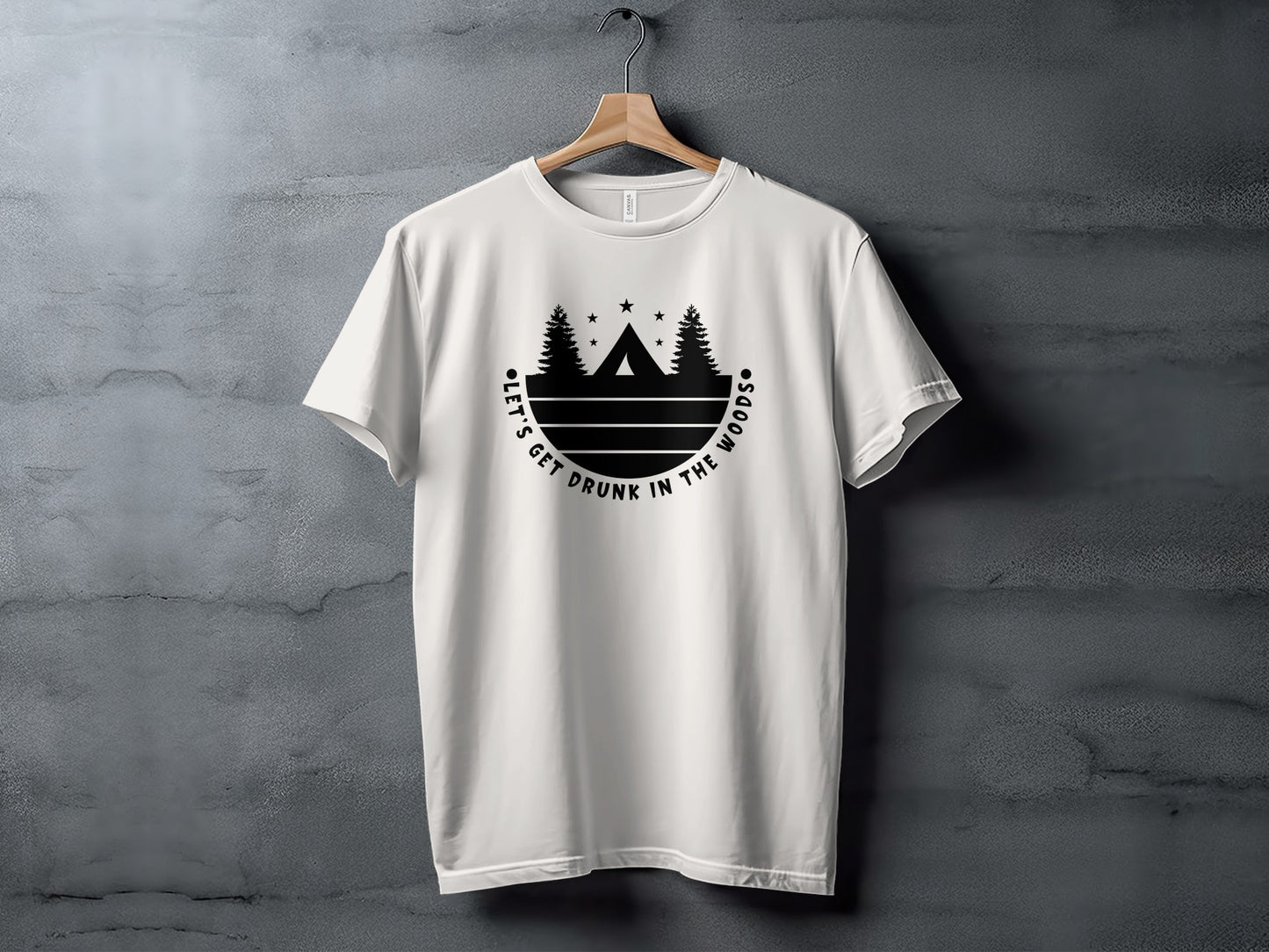 Let's Get Drunk In The Woods Camping Adventure T-Shirt T-Shirt - Outdoor & Adventure Collection - Mile Marker 16 Gear by Cloud 16 Clothing Co.