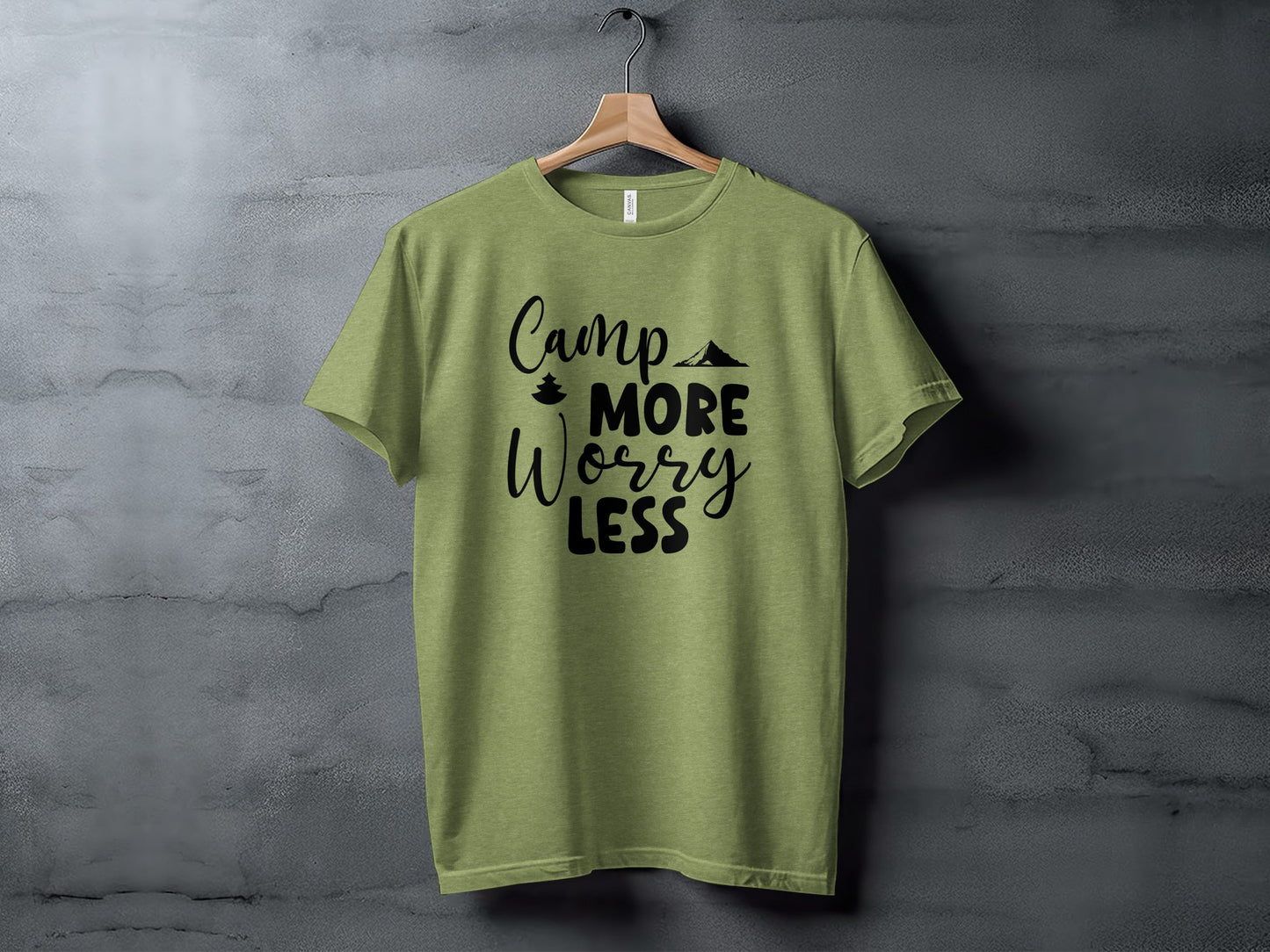 Camp More Worry Less Outdoor Adventure Graphic T-Shirt T-Shirt - Outdoor & Adventure Collection - Mile Marker 16 Gear by Cloud 16 Clothing Co.