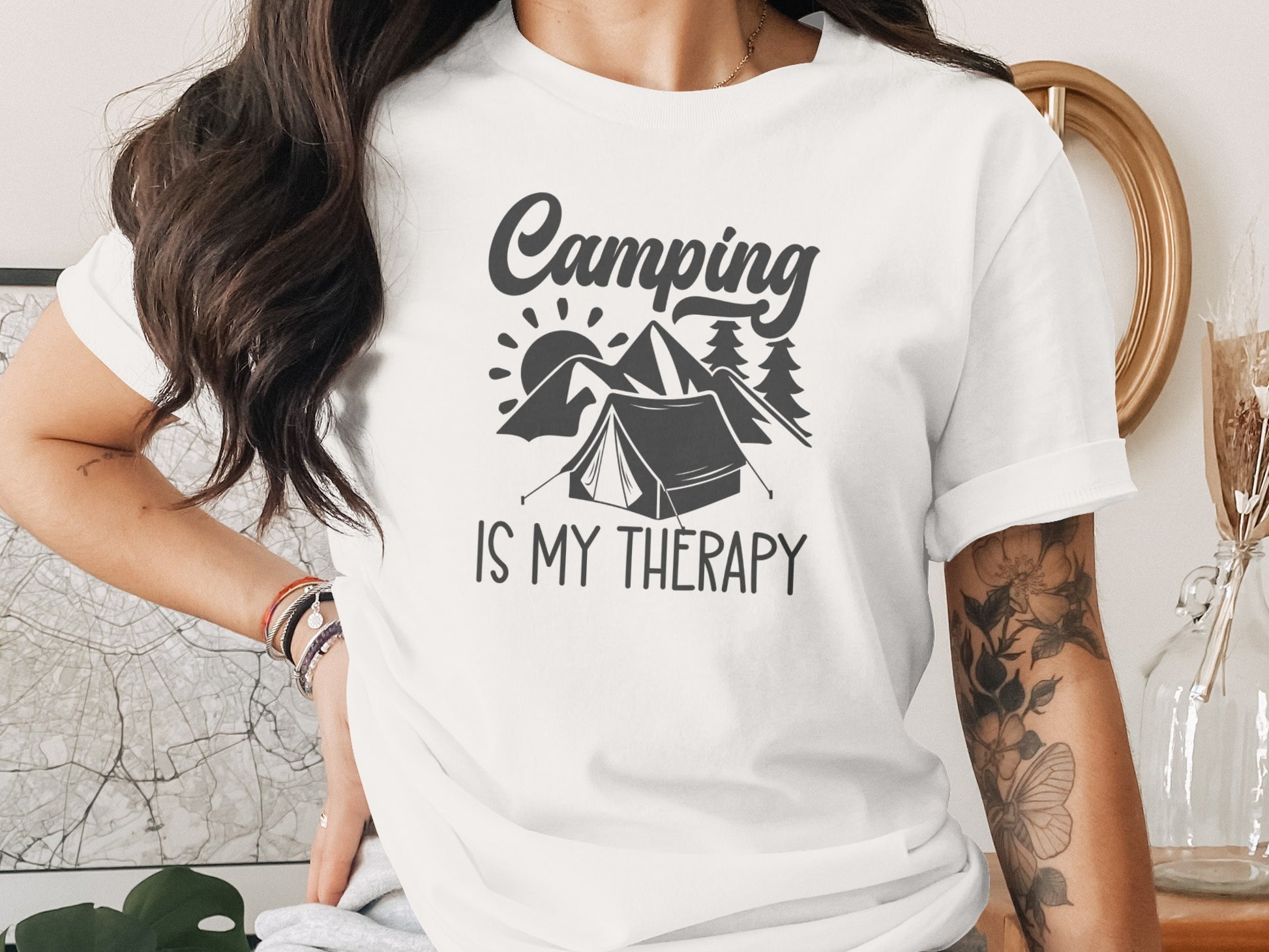 Camping Is My Therapy Nature Lover Outdoor Camping T-Shirt T-Shirt - Outdoor & Adventure Collection - Mile Marker 16 Gear by Cloud 16 Clothing Co.