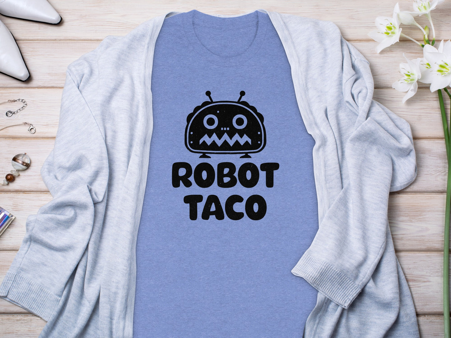 Robot Taco Graphic Design Casual Wear T-Shirt