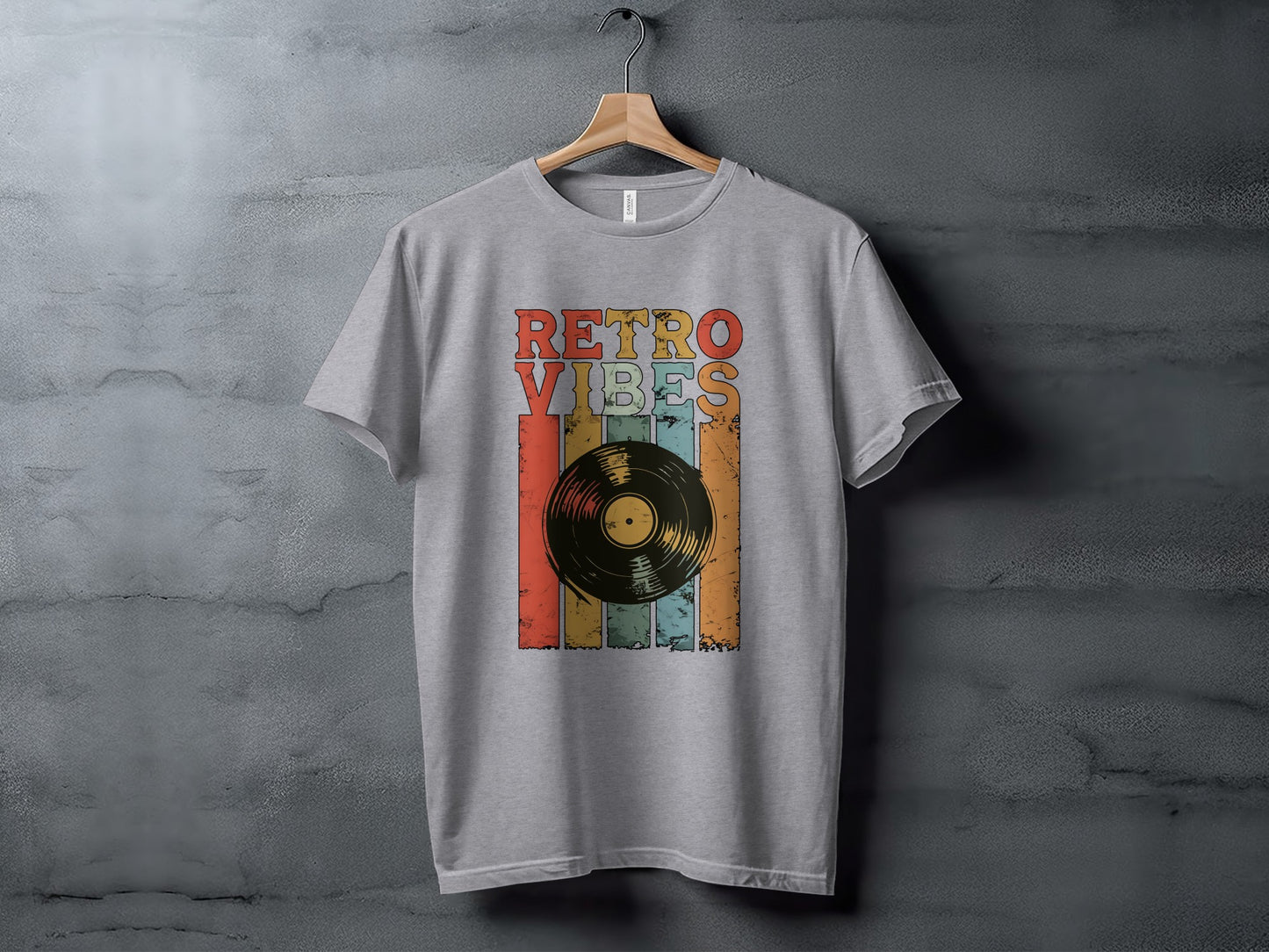 Retro Vibes Music Record Theme Graphic T-Shirt