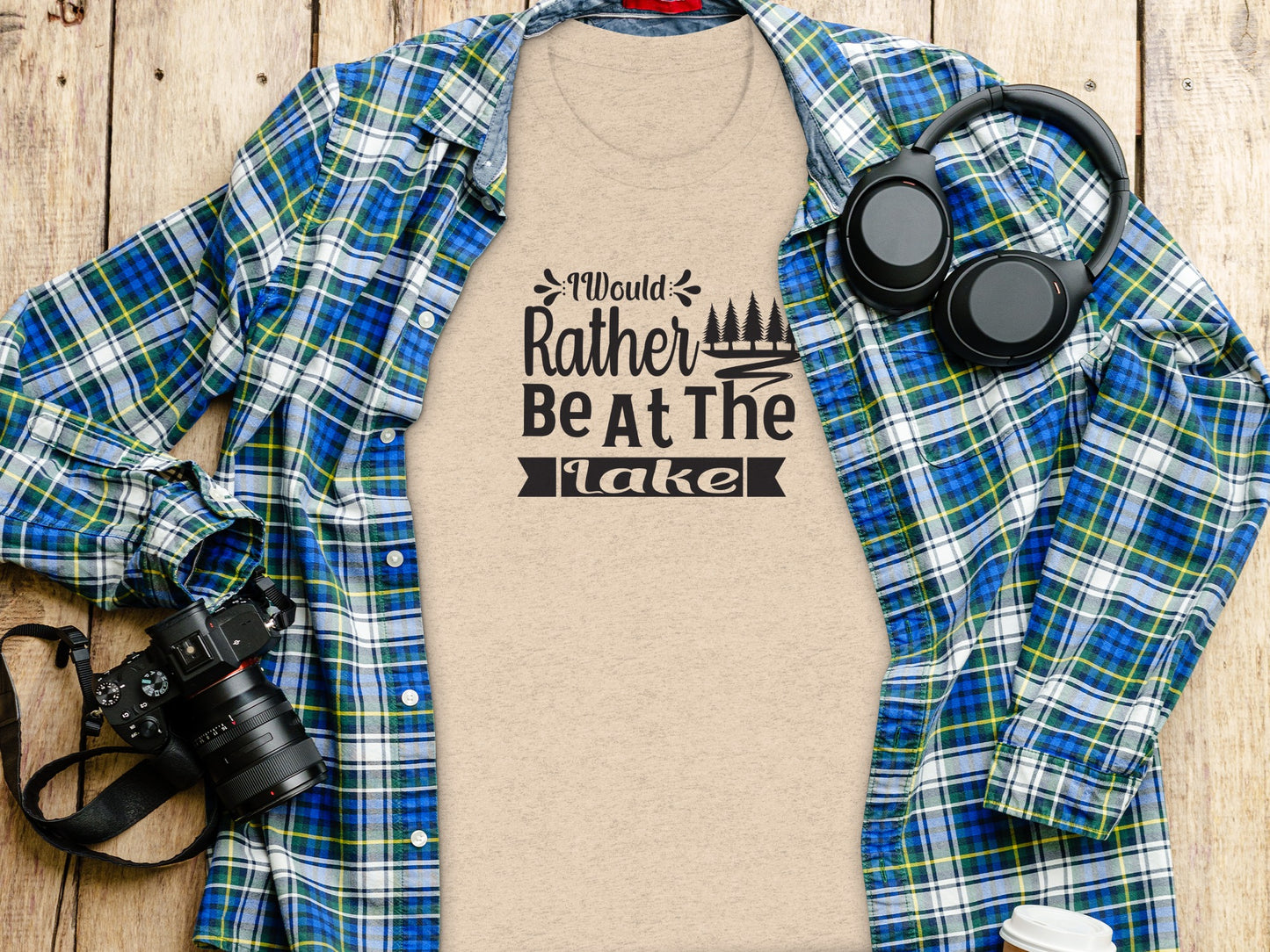 I Would Rather Be At The Lake With Trees T-Shirt T-Shirt - Outdoor & Adventure Collection - Mile Marker 16 Gear by Cloud 16 Clothing Co.