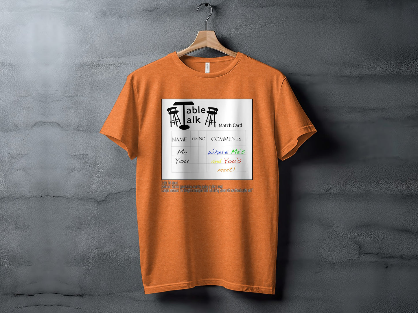 Table Talk Match Card Themed Graphic T-Shirt