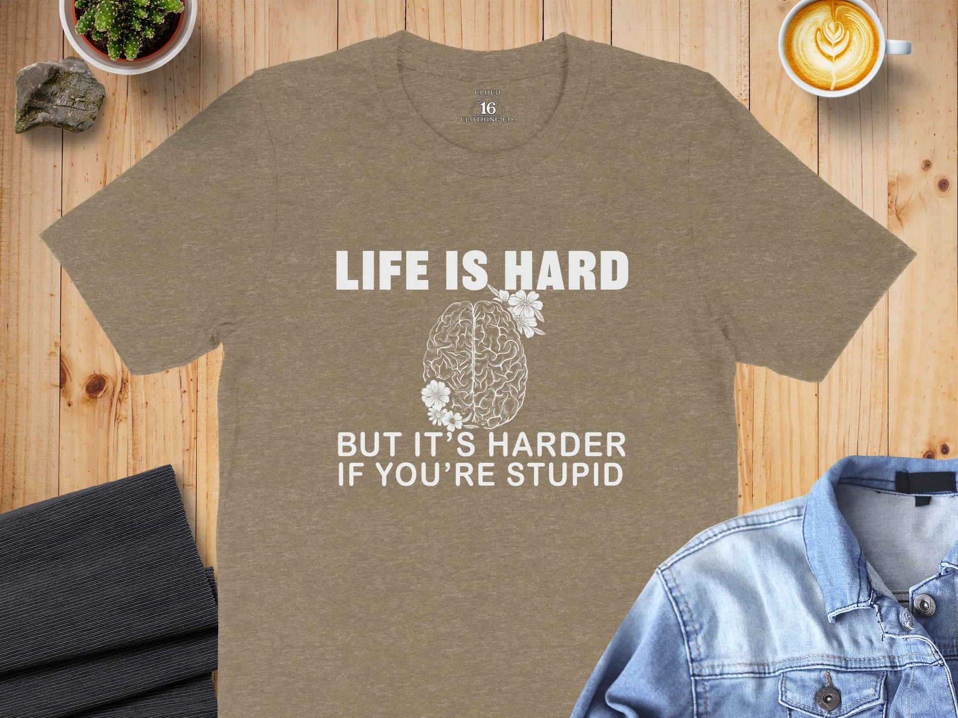 Life is Hard Brain Graphic T-Shirt