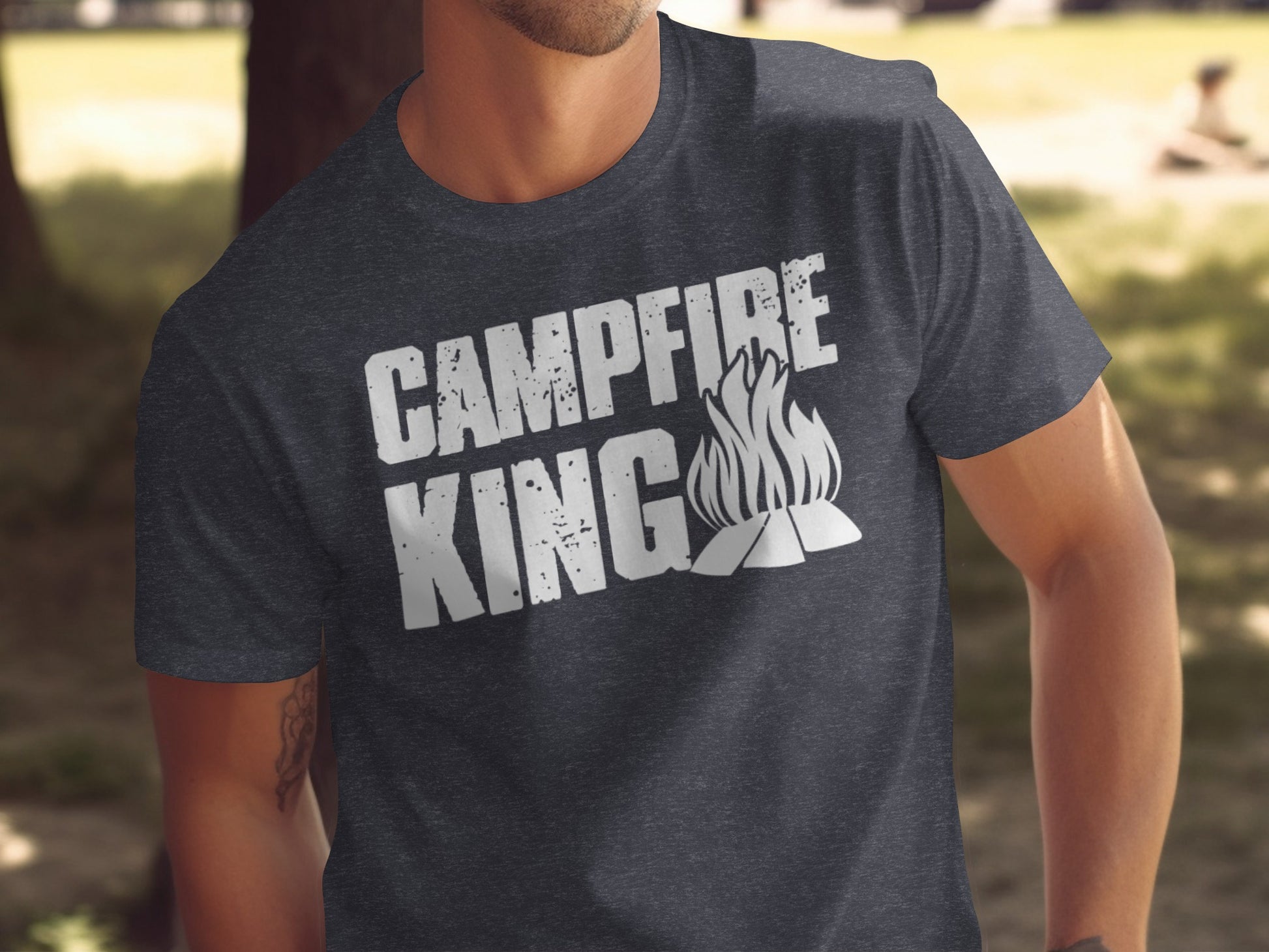 Campfire King Flames Graphic Outdoors Adventure T-Shirt T-Shirt - Outdoor & Adventure Collection - Mile Marker 16 Gear by Cloud 16 Clothing Co.