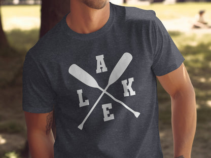 A Lake With Paddle Outdoors Adventure Summer Vacation T-Shirt T-Shirt - Outdoor & Adventure Collection - Mile Marker 16 Gear by Cloud 16 Clothing Co.