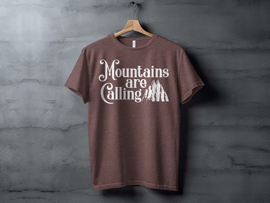 Mountains Are Calling And I Must Go Graphic Design T-Shirt T-Shirt - Outdoor & Adventure Collection - Mile Marker 16 Gear by Cloud 16 Clothing Co.