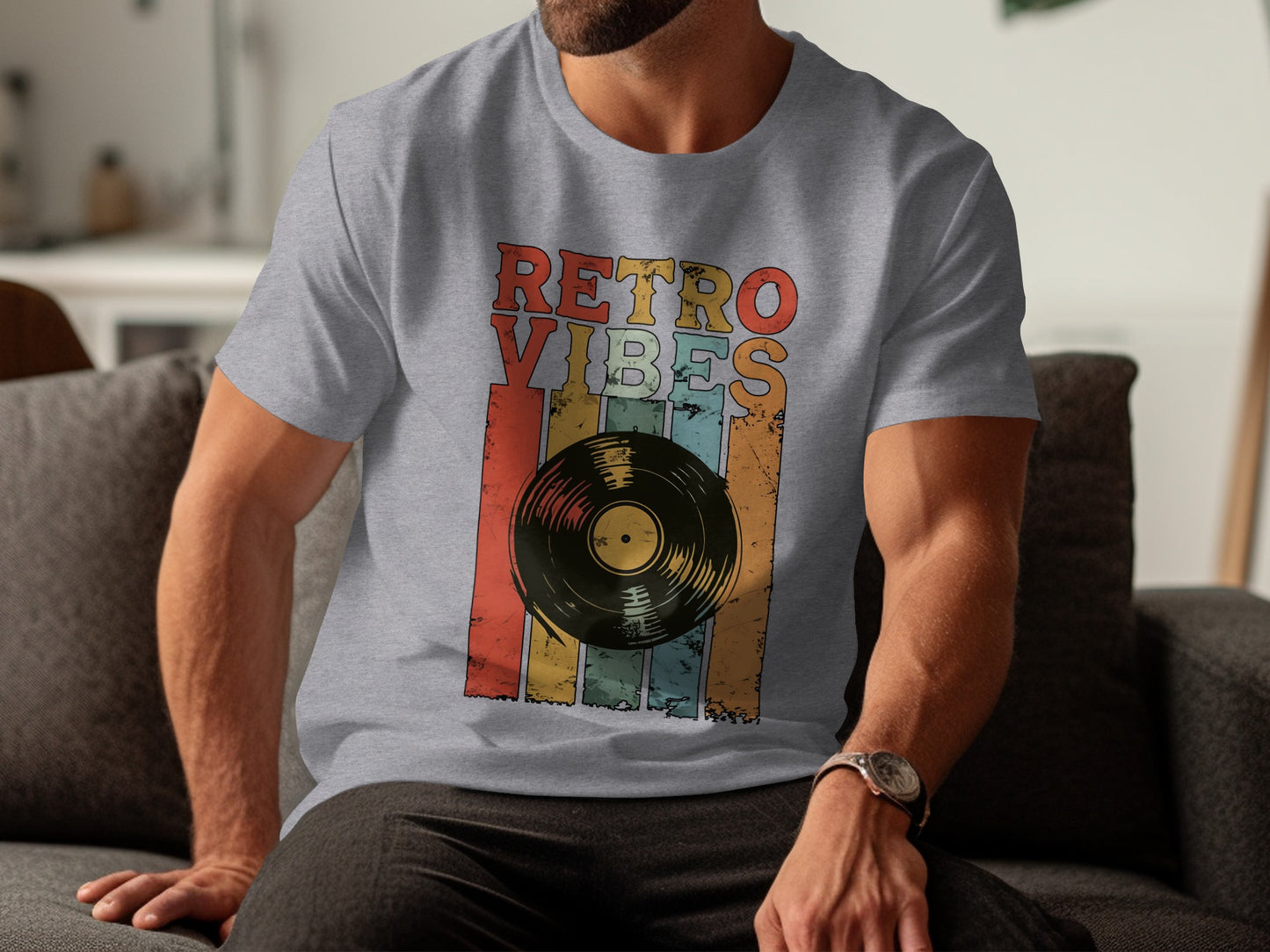 Retro Vibes Vinyl Record Design T-shirt