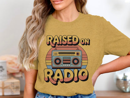 Raised on Radio Retro Music Graphic Tee Shirt