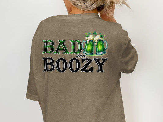 Scrappy Malone's Bar, Pub Logo Artwork, Green Bar Emblem, Man Cave Decor, Irish Bar Sign, Vintage Inspired Design T-Shirt - Scrappy Malone's Bar 100-Proof Humor - Cloud 16 Clothing Co.
