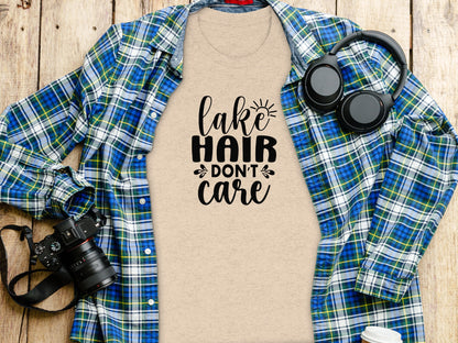 Lake Hair Don't Care Graphic Design Outdoor Summer T-Shirt T-Shirt - Outdoor & Adventure Collection - Mile Marker 16 Gear by Cloud 16 Clothing Co.