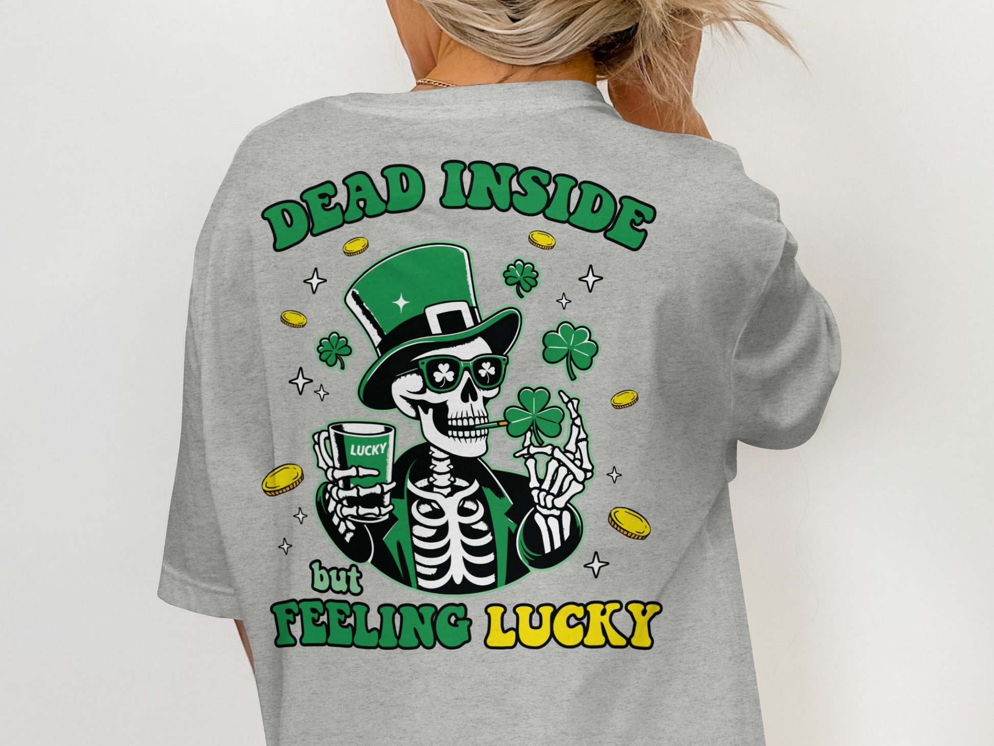 Scrappy Malone's Bar, Unique Design, Other Products, Bar Decor, Irish Theme, Lucky Clover Design, St Patricks Day Gift, Green, Circle T-Shirt - Scrappy Malone's Bar 100-Proof Humor - Cloud 16 Clothing Co.