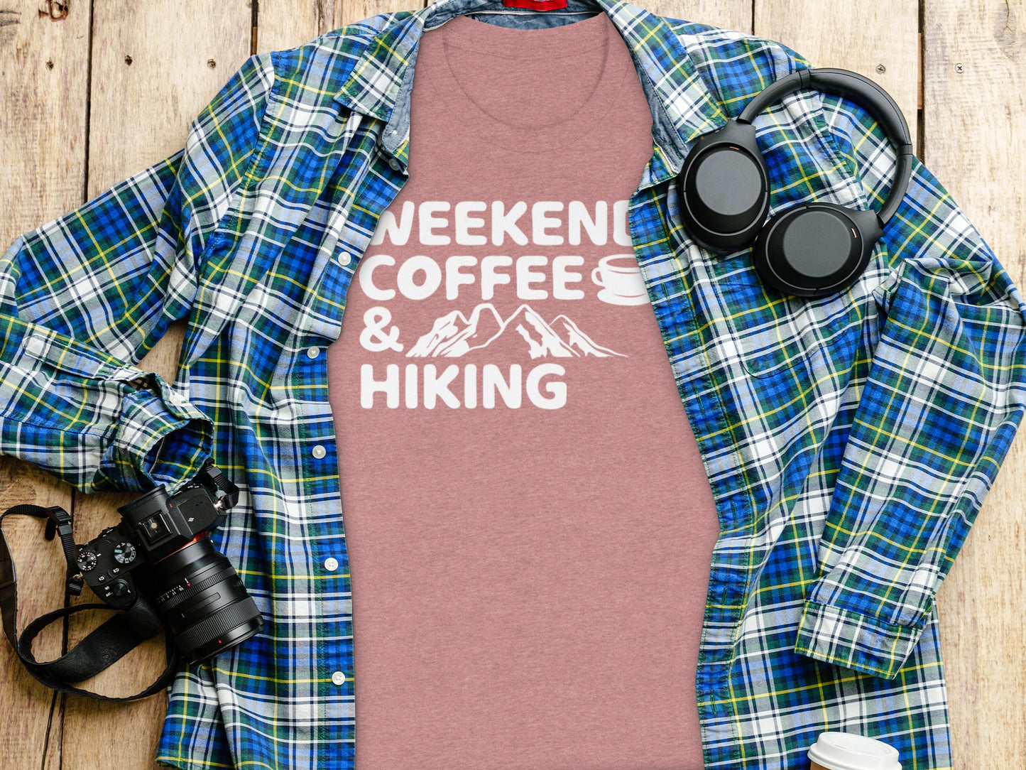 Weekends Coffee And Hiking Graphic Design Funny T-Shirt T-Shirt - Outdoor & Adventure Collection - Mile Marker 16 Gear by Cloud 16 Clothing Co.