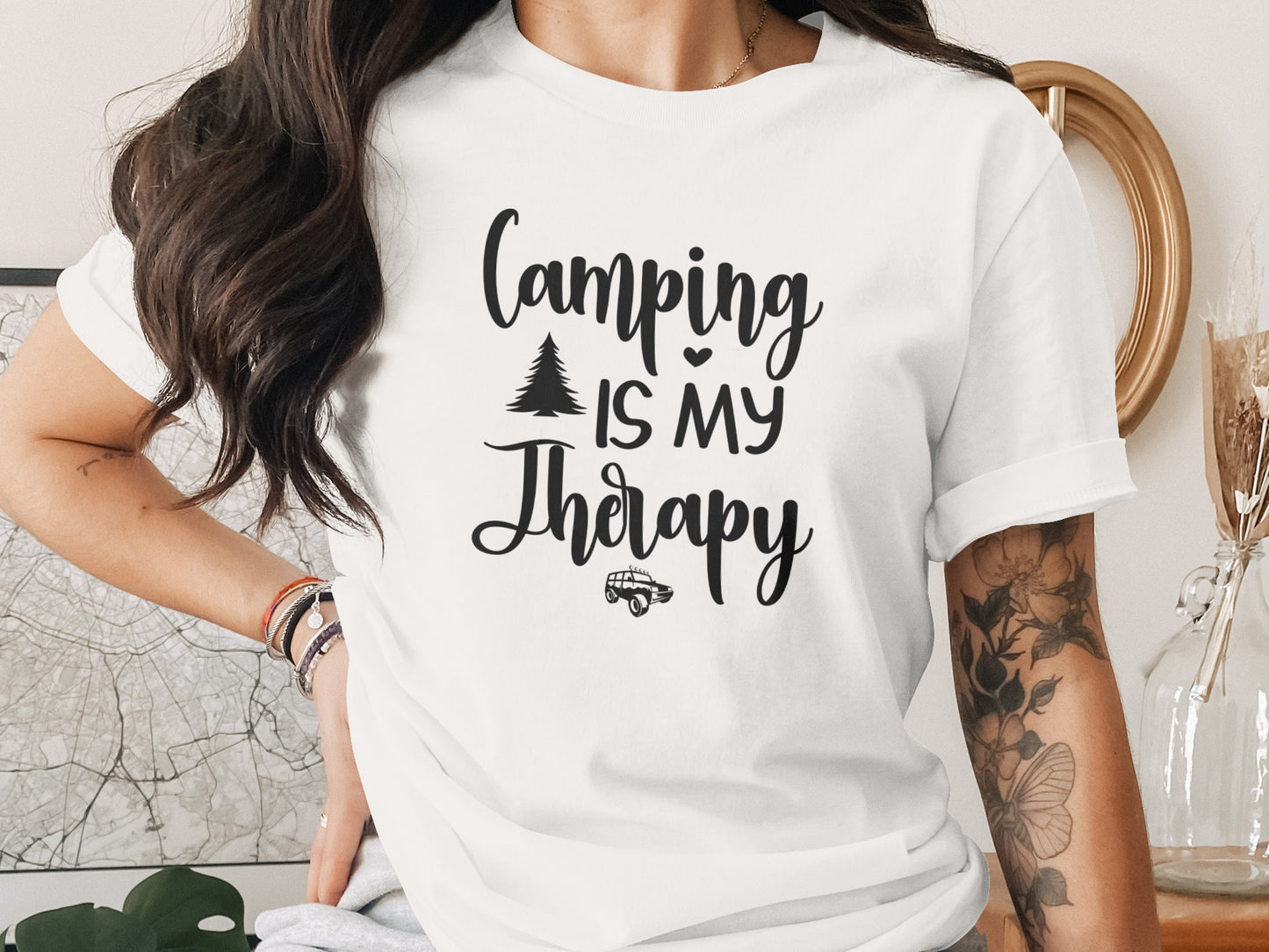 Camping Is My Therapy Vacation Trip Fun Outdoors T-Shirt T-Shirt - Outdoor & Adventure Collection - Mile Marker 16 Gear by Cloud 16 Clothing Co.