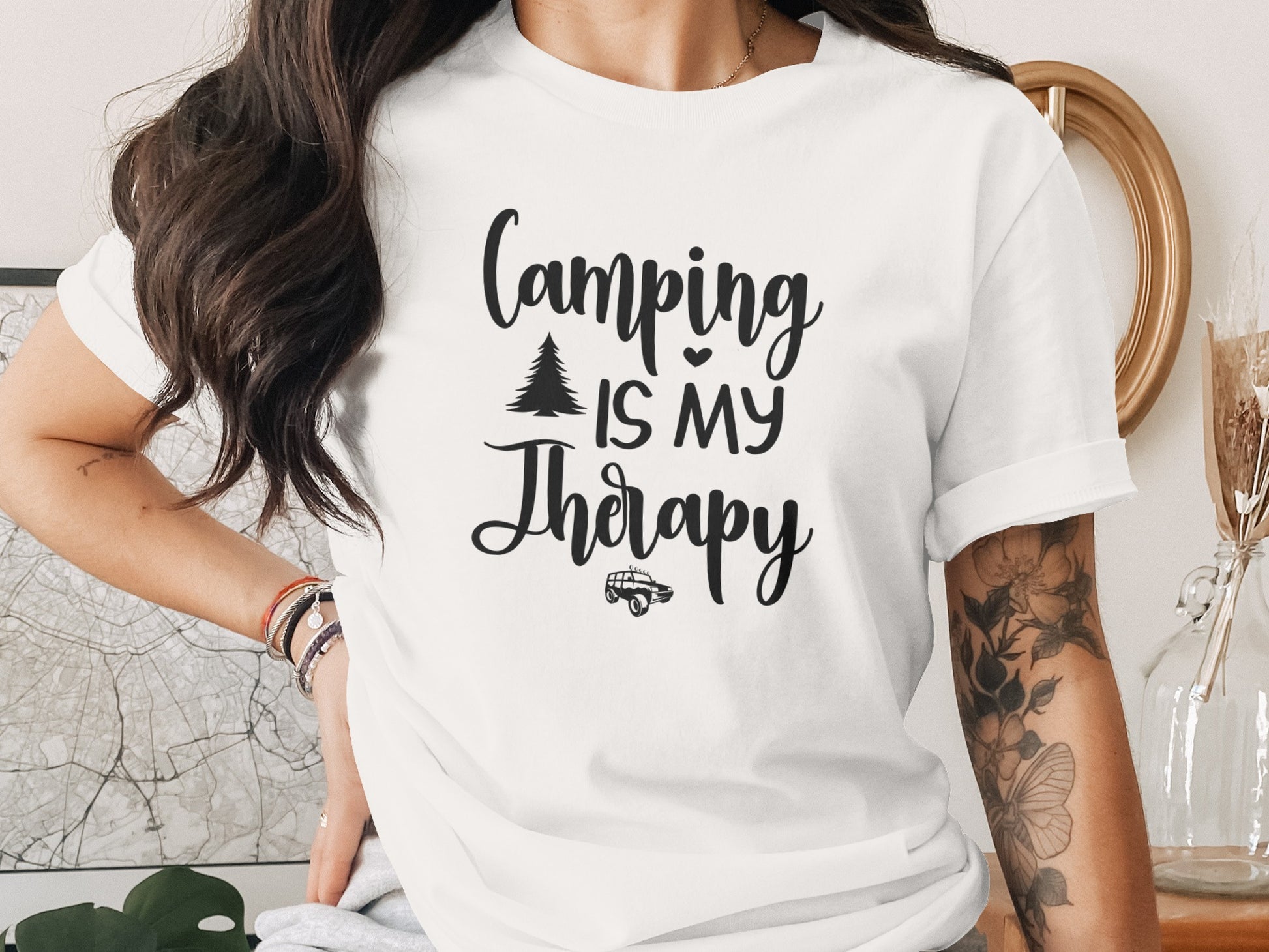 Camping Is My Therapy Vacation Trip Fun Outdoors T-Shirt T-Shirt - Outdoor & Adventure Collection - Mile Marker 16 Gear by Cloud 16 Clothing Co.
