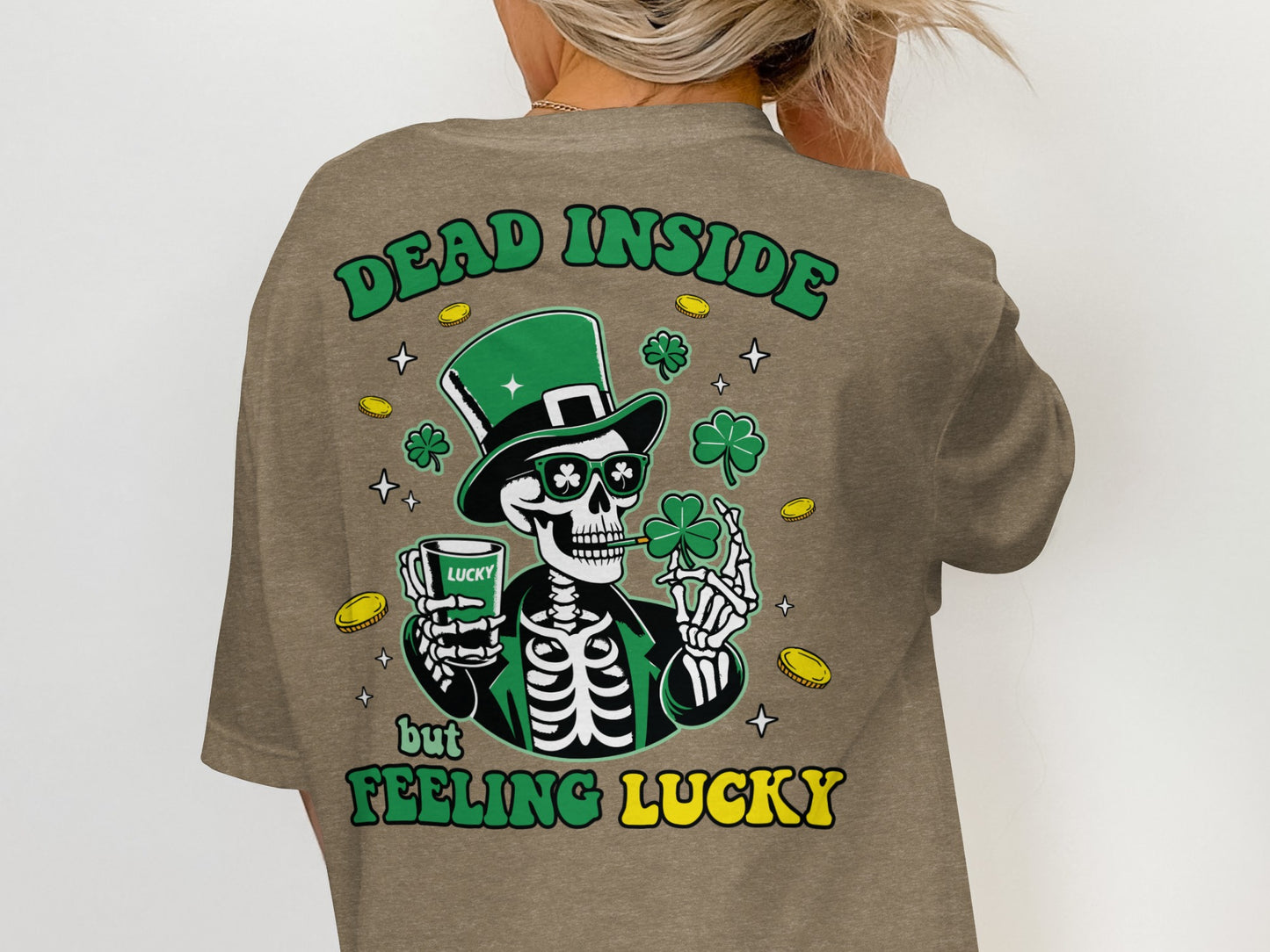 Scrappy Malone's Bar, Unique Design, Other Products, Bar Decor, Irish Theme, Lucky Clover Design, St Patricks Day Gift, Green, Circle T-Shirt - Scrappy Malone's Bar 100-Proof Humor - Cloud 16 Clothing Co.