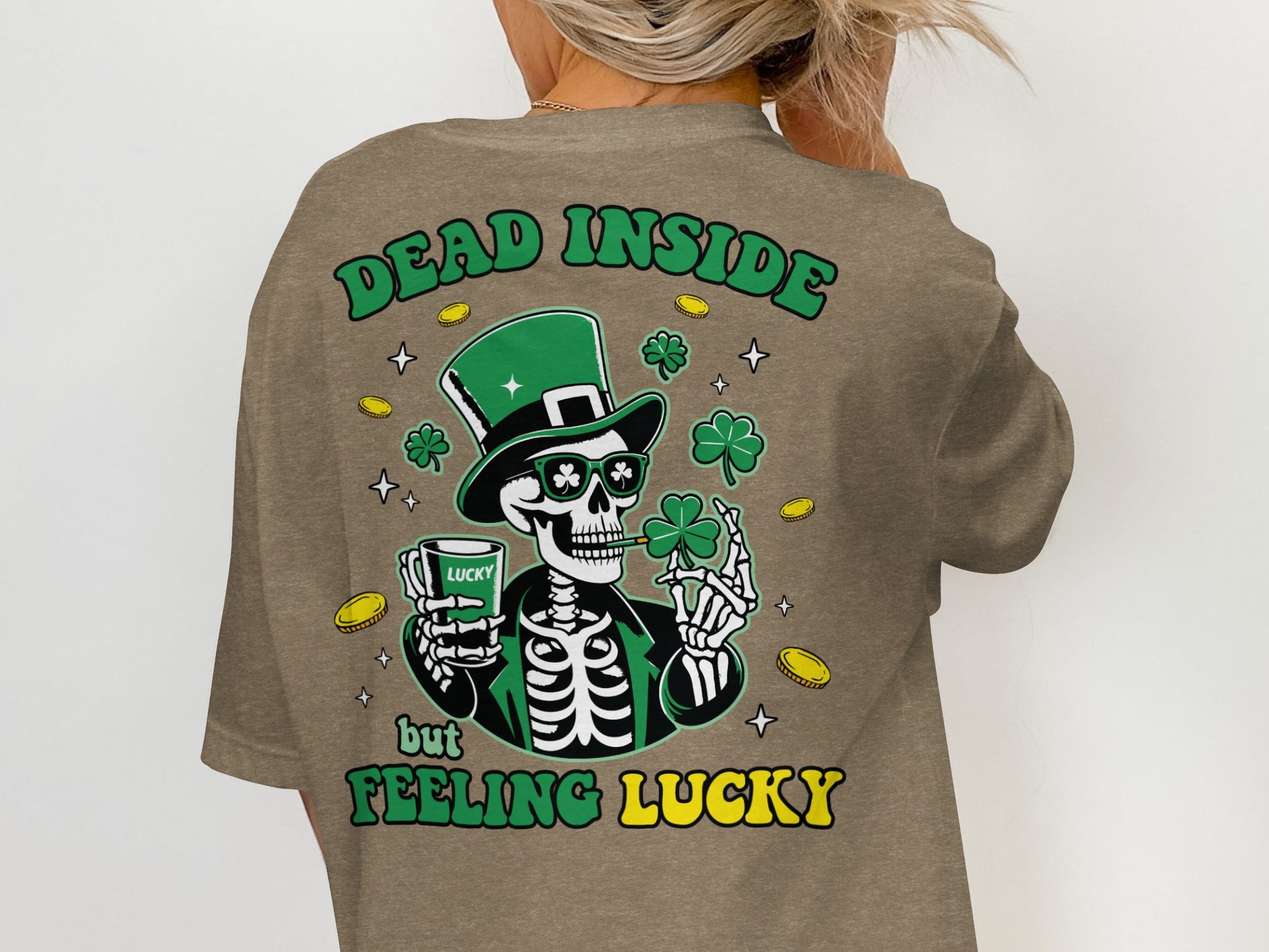 Scrappy Malone's Bar, Unique Design, Other Products, Bar Decor, Irish Theme, Lucky Clover Design, St Patricks Day Gift, Green, Circle T-Shirt - Scrappy Malone's Bar 100-Proof Humor - Cloud 16 Clothing Co.