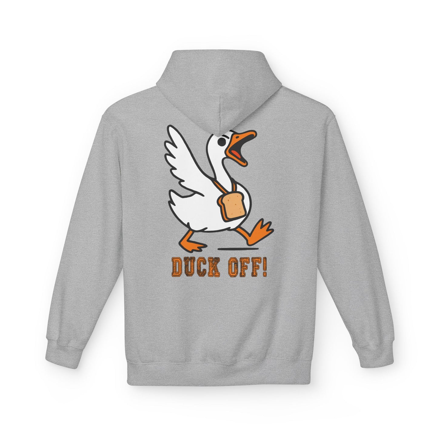 Duck Off Funny Hoodie - Unisex Fleece Pullover for Animal Lovers