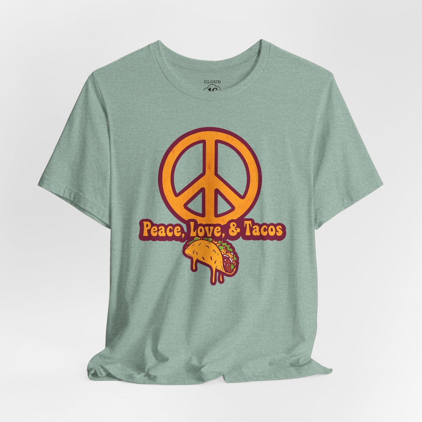 Peace Love Tacos T-Shirt - Funny Foodie Tee for Taco Lovers