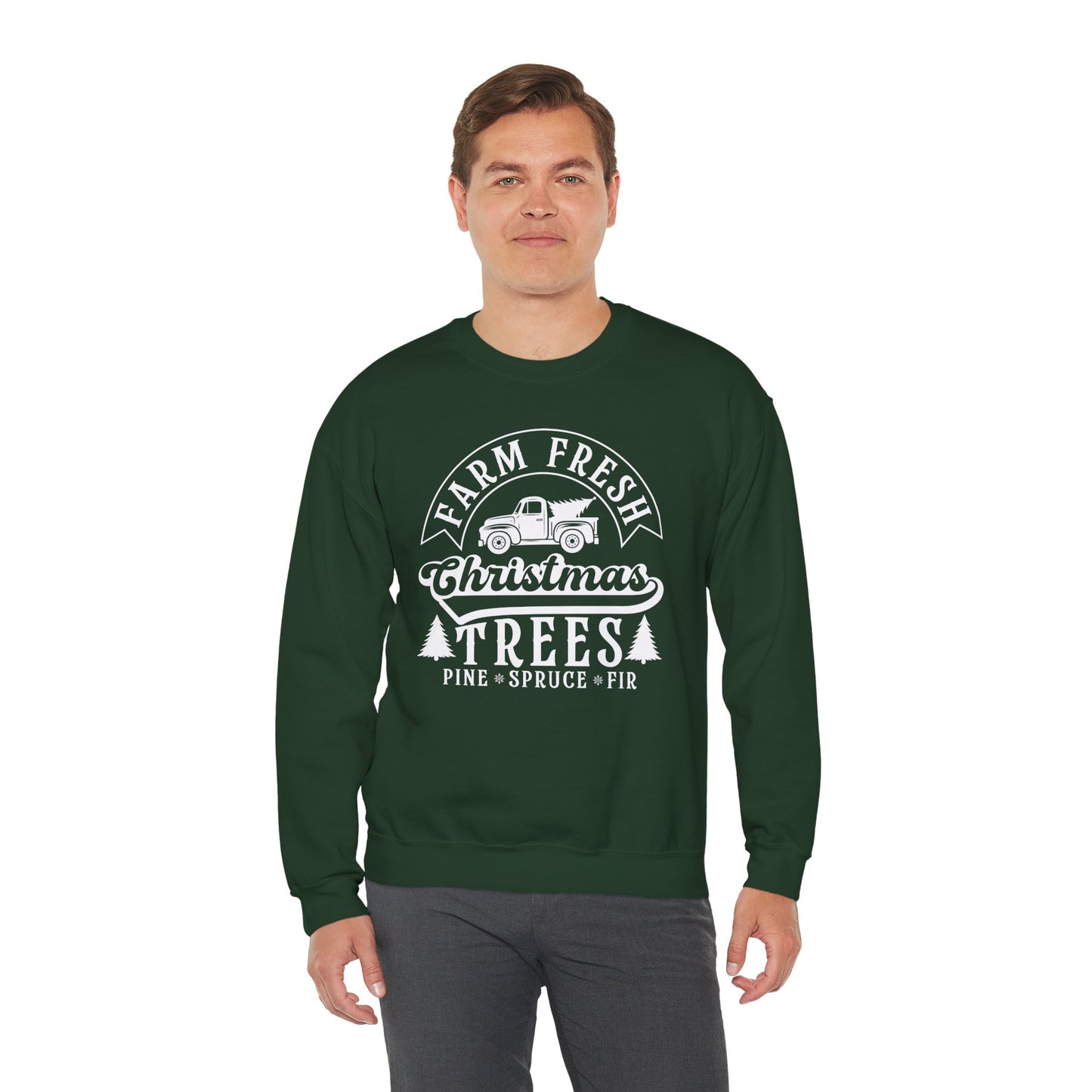 Farm Fresh Christmas Trees Sweatshirt - Festive Holiday Crewneck