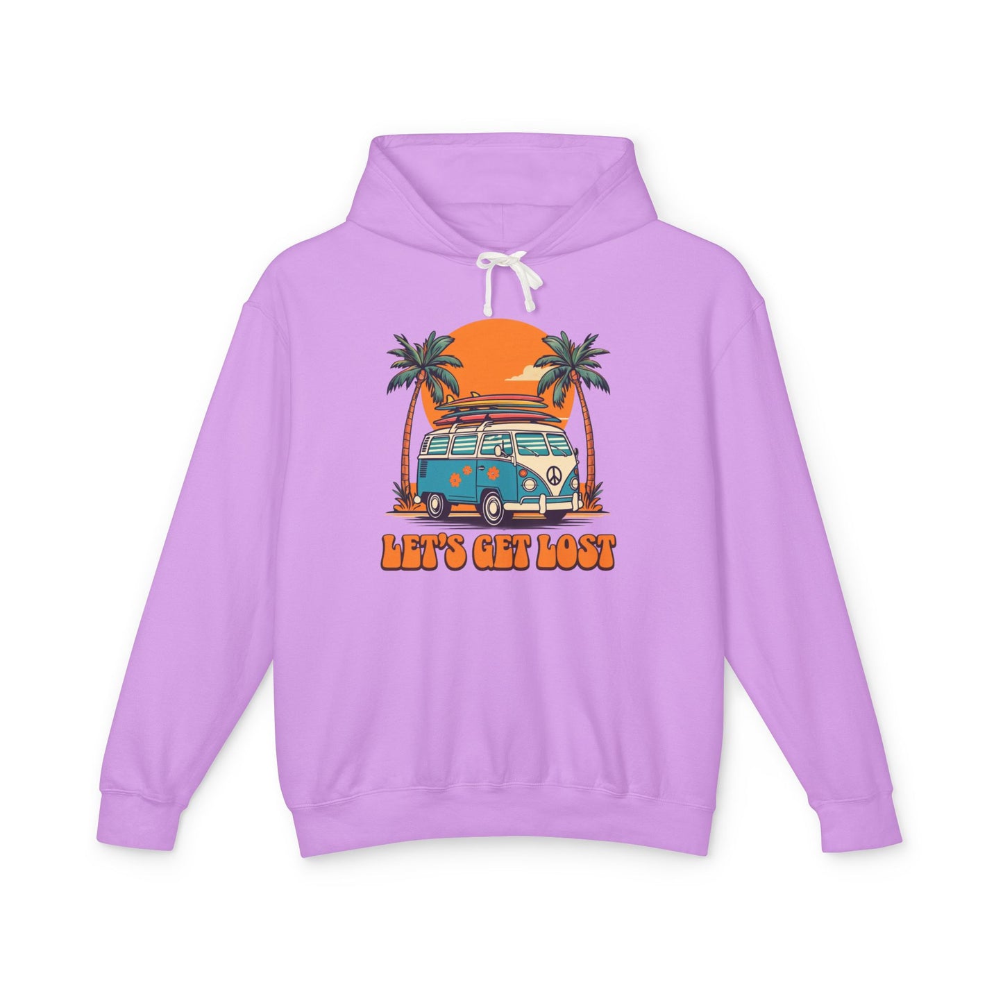 Let's Get Lost Unisex Lightweight Hoodie - Travel Adventure Sweatshirt