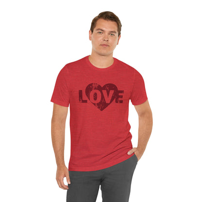 Love T-Shirt - Vintage Distressed Heart Graphic Tee - Romantic Couples Shirt